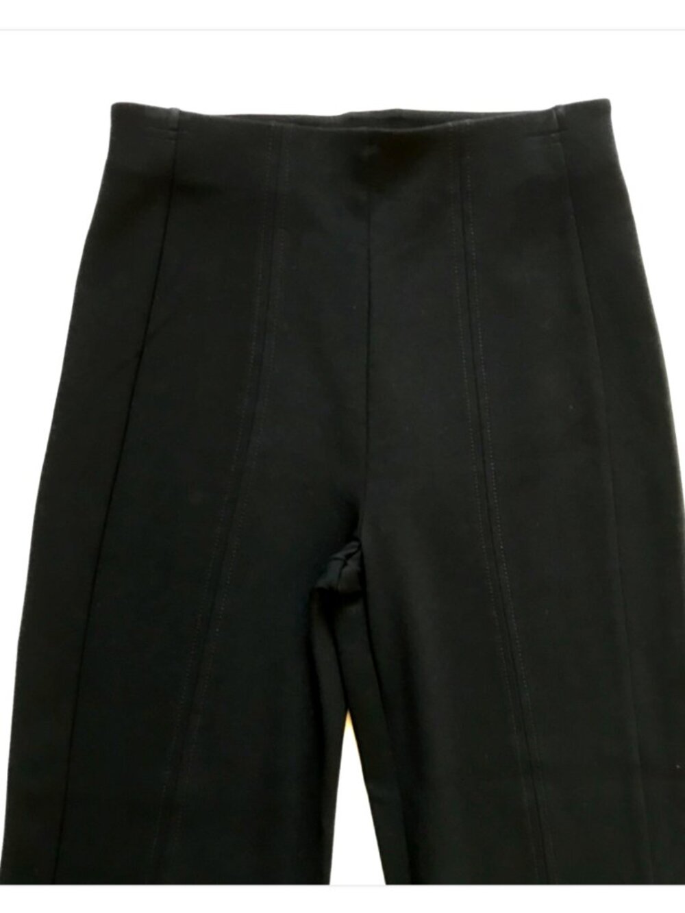 ME + EM Travel Tailored Pants Womens 6 Black High Rise Wide Leg Ponte Jersey - Picture 4 of 10